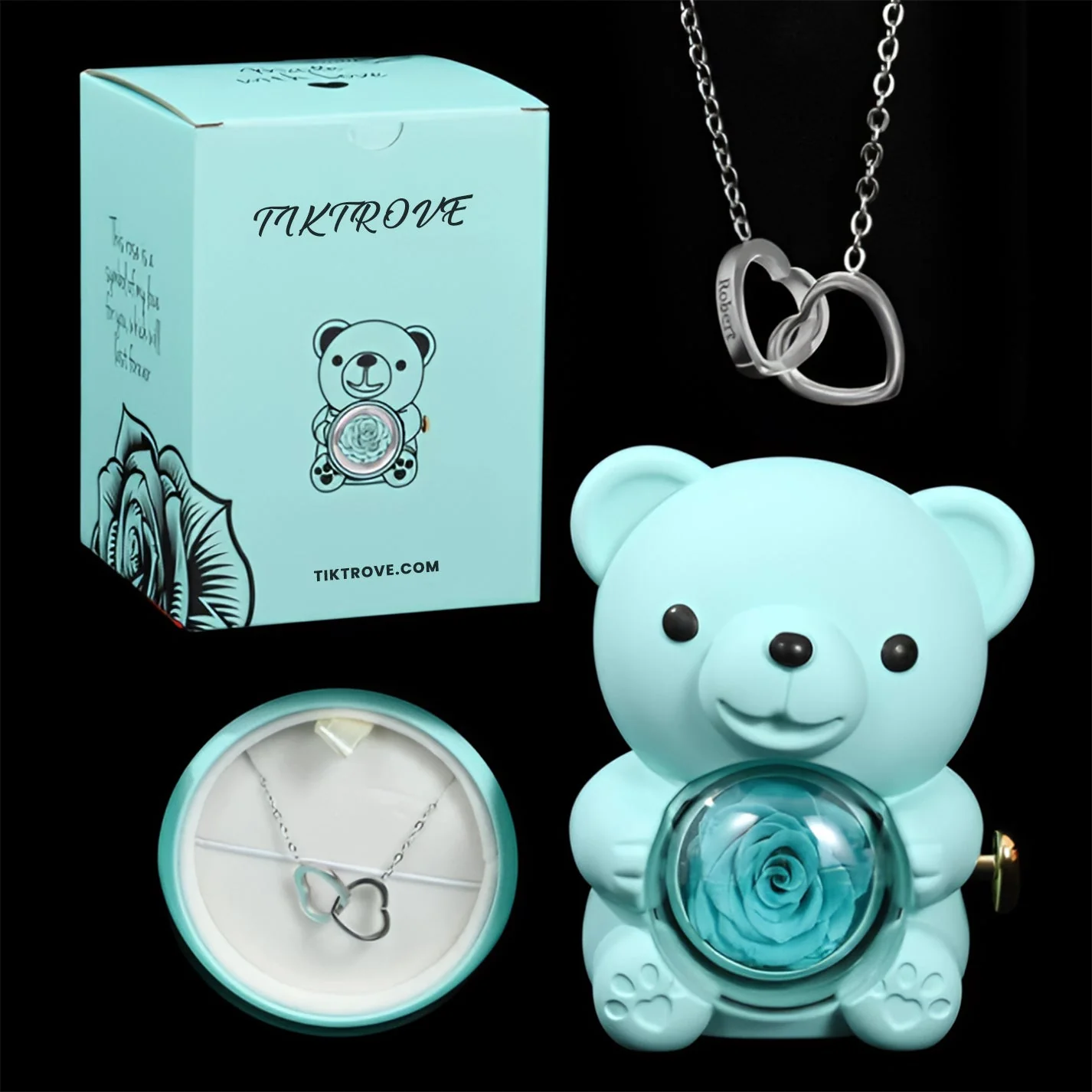 Eternal Rose Bear W/ Engraved Necklace - Image 23