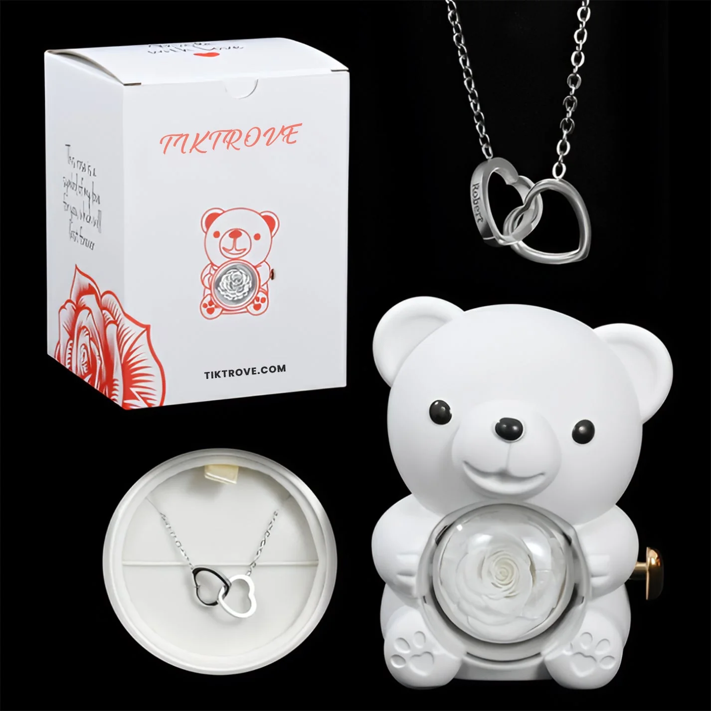Eternal Rose Bear W/ Engraved Necklace - Image 27
