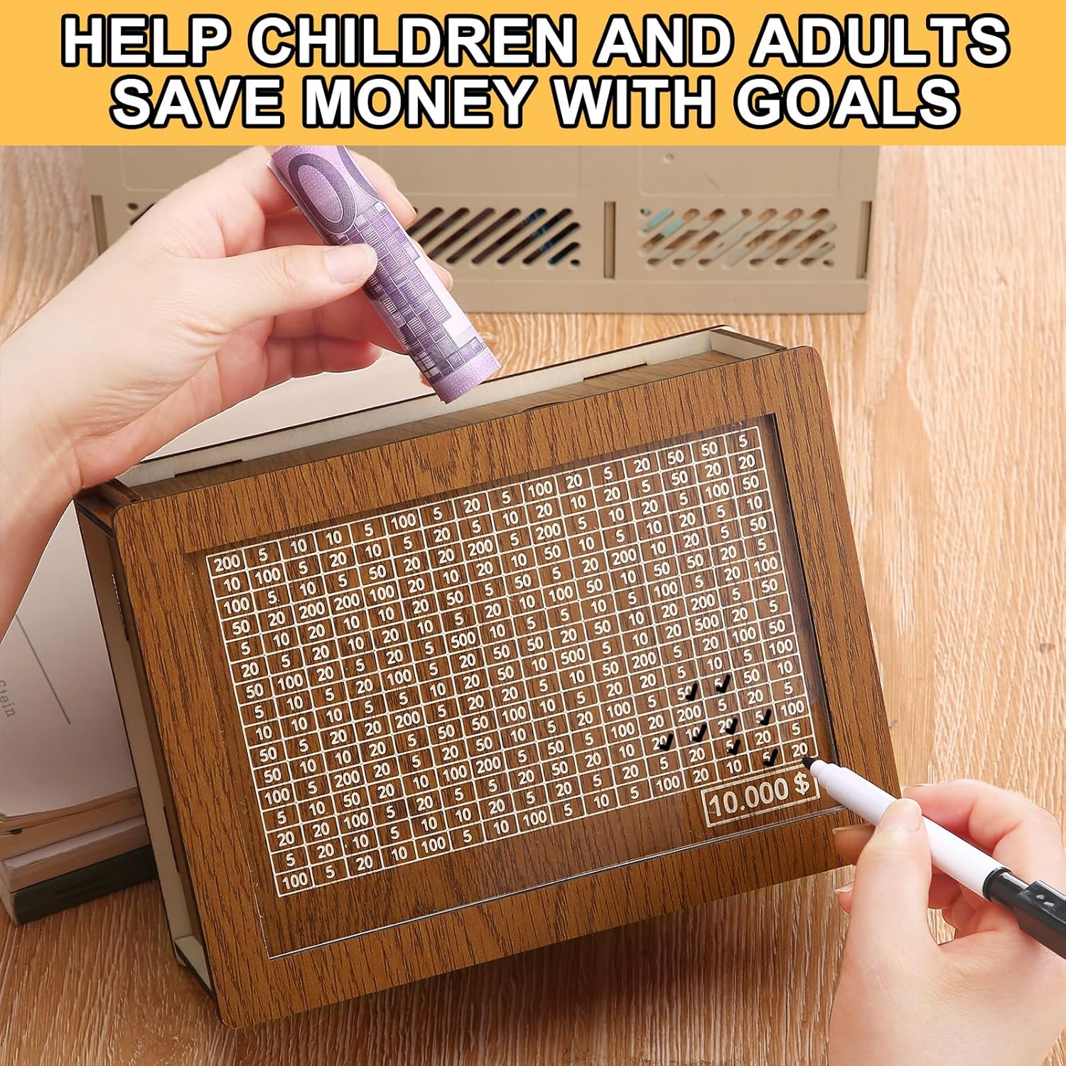 🎁Family Fun Savings Box🎁 Wooden Cash Saving Box - Image 12