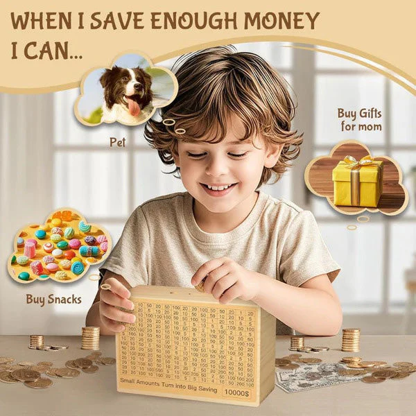 🎁Family Fun Savings Box🎁 Wooden Cash Saving Box - Image 3