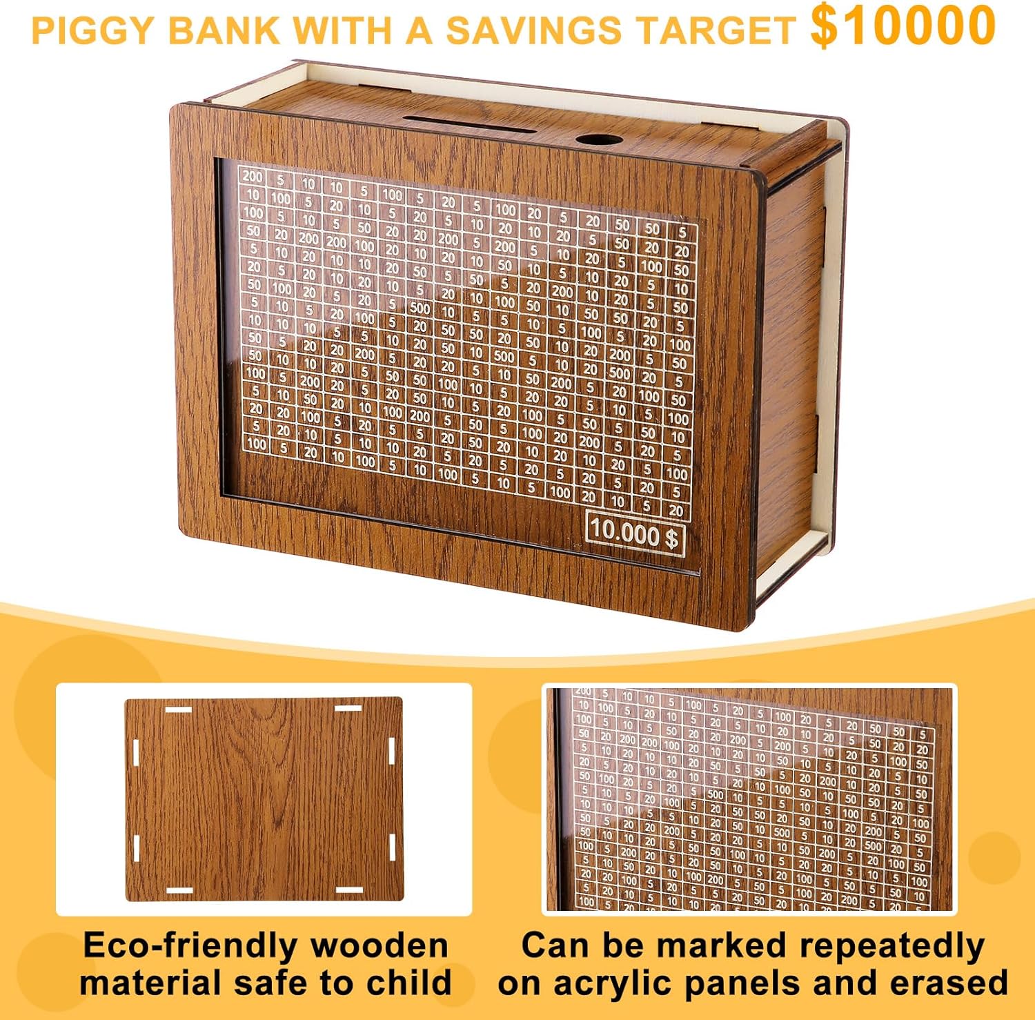 🎁Family Fun Savings Box🎁 Wooden Cash Saving Box - Image 4