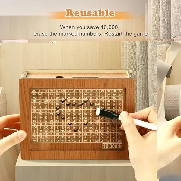 🎁Family Fun Savings Box🎁 Wooden Cash Saving Box - Image 6