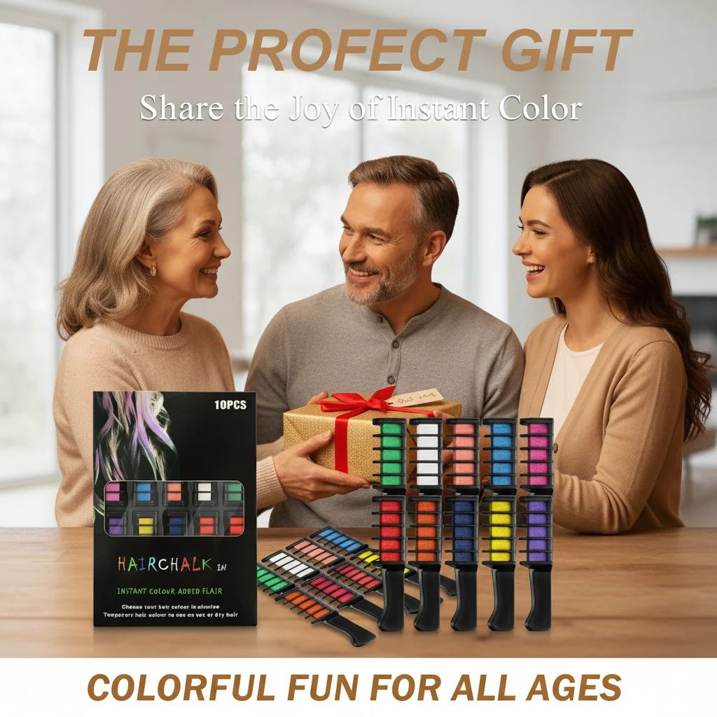 Festive Fun Hair Chalk Combs - Image 6