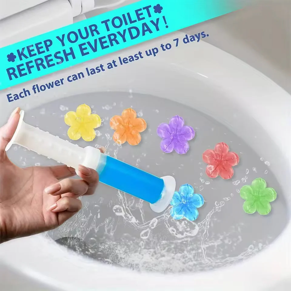 🔥🚽84 Flowers Toilet Cleaner Gel Stamp 1 set contains 6 pack (84 flowers)