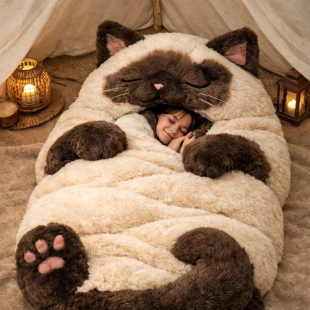 ⏰🐱 Fluffy cat sleeping bagy💤 - Image 4