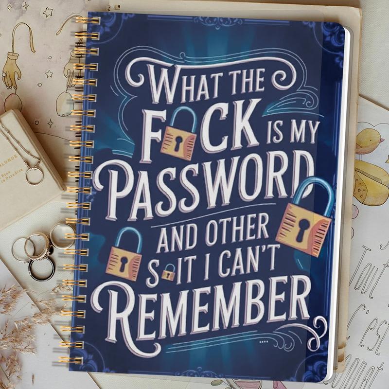 🔥 📅Funny Password Notebook - Spiral Bound with Lock Icons & Funny Security Phrases✍️ - Image 11