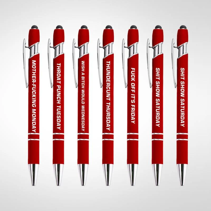 🔥💝Funny Stress-Relief Daily Quotes Metal Ballpoint Pen Set (7 Pcs) | 🎁Office Christmas Gift Exchange - Image 11
