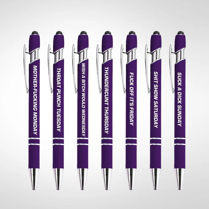 🔥💝Funny Stress-Relief Daily Quotes Metal Ballpoint Pen Set (7 Pcs) | 🎁Office Christmas Gift Exchange - Image 12