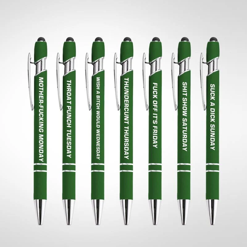 🔥💝Funny Stress-Relief Daily Quotes Metal Ballpoint Pen Set (7 Pcs) | 🎁Office Christmas Gift Exchange - Image 13