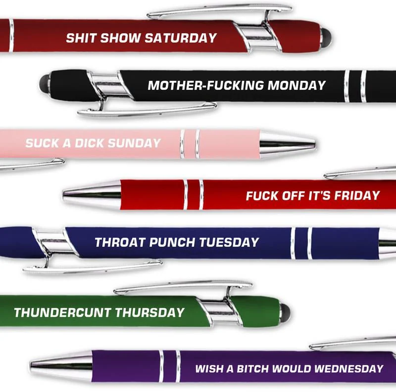 🔥💝Funny Stress-Relief Daily Quotes Metal Ballpoint Pen Set (7 Pcs) | 🎁Office Christmas Gift Exchange - Image 5