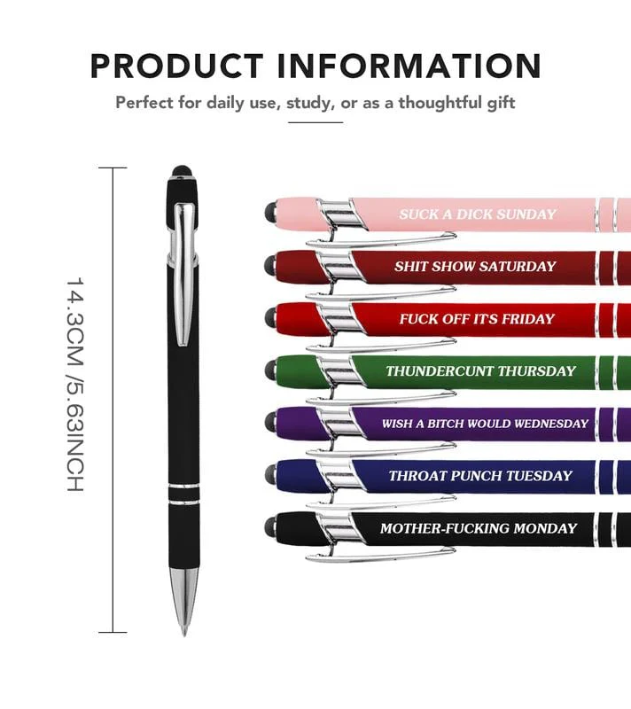 🔥💝Funny Stress-Relief Daily Quotes Metal Ballpoint Pen Set (7 Pcs) | 🎁Office Christmas Gift Exchange - Image 7