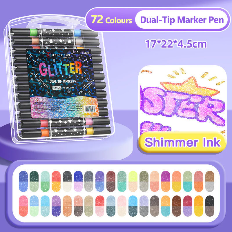 ⏳THE WEEK'S SPECIAL PRICE £13.99!!✨🎁Dual-Tip Glitter Marker Pen - Image 3