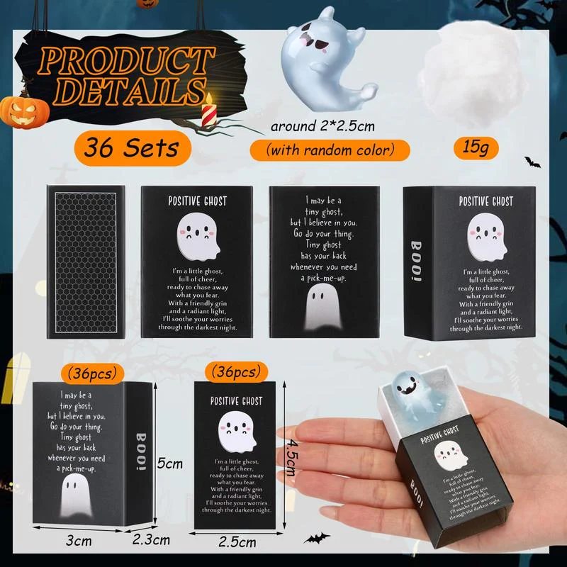 🎃Halloween Sale 👻Glow in the Dark Mini Ghost Figures with Box(set of 36) - Image 2