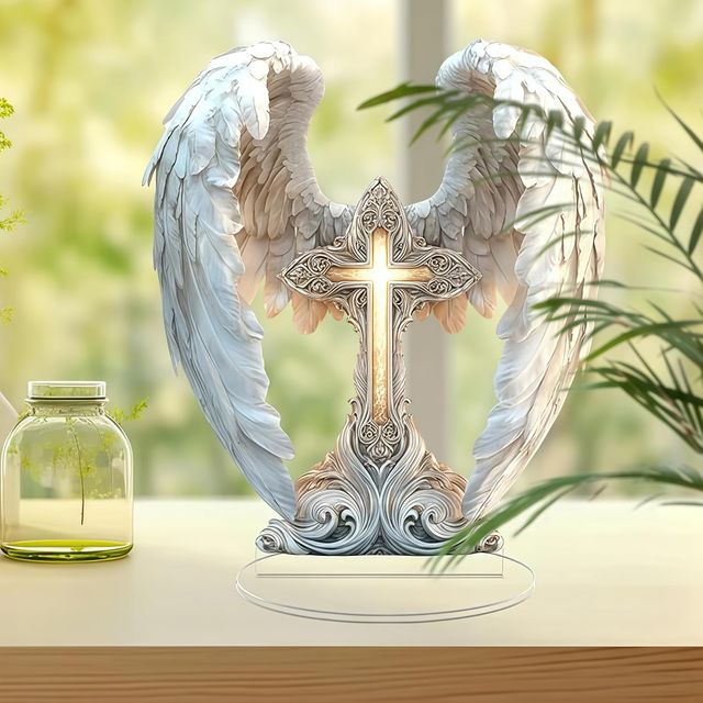 ⭐Gorgeous Angel Wings Cross Decoration - Image 2