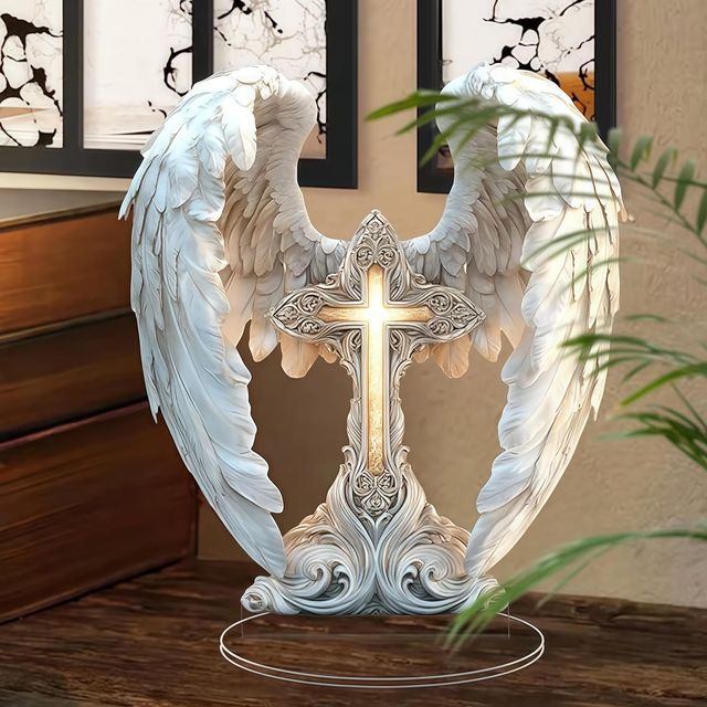 ⭐Gorgeous Angel Wings Cross Decoration - Image 3