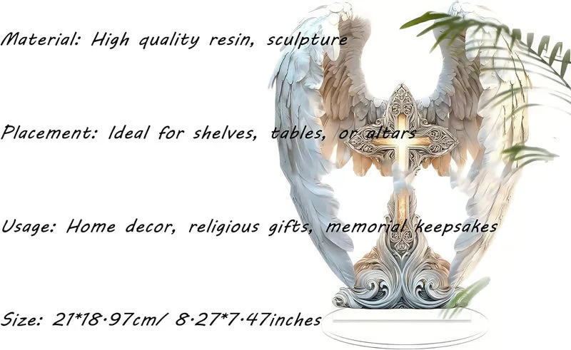 ⭐Gorgeous Angel Wings Cross Decoration - Image 5