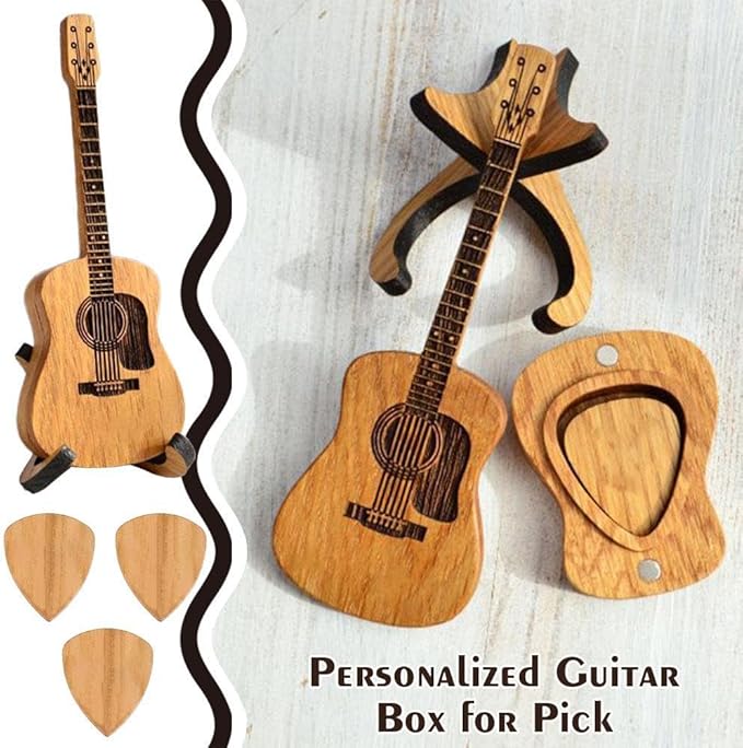 🎁Mini Cute Edition Wooden Guitar Plectrum Case🎸 - Image 10