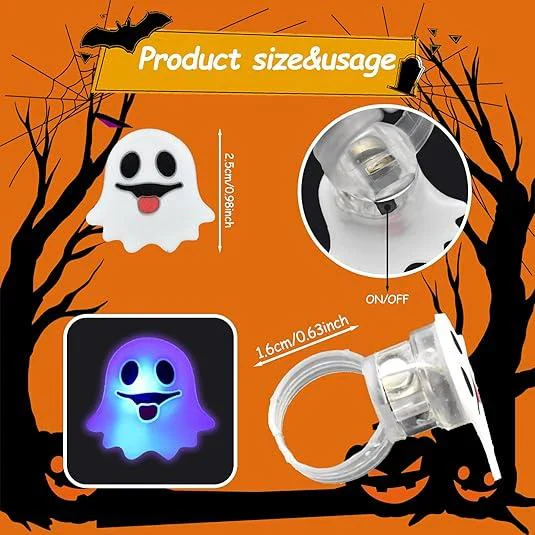 🔥 Halloween 50Pcs LED glowing ring(Featuring 18 creepy-cute shapes) - Image 11