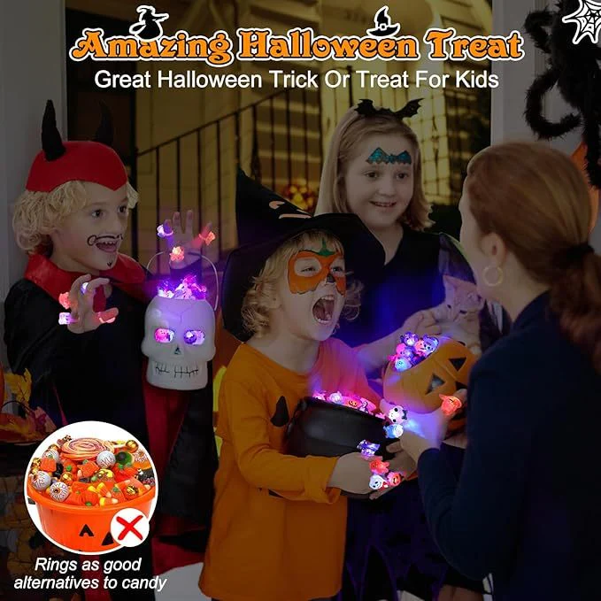🔥 Halloween 50Pcs LED glowing ring(Featuring 18 creepy-cute shapes) - Image 5