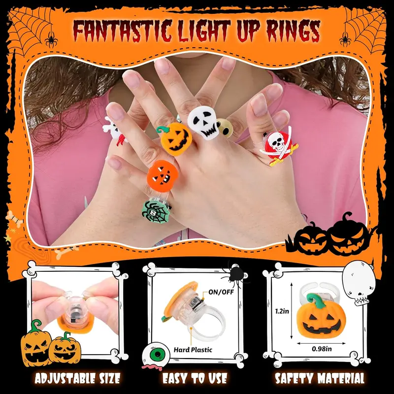 🔥 Halloween 50Pcs LED glowing ring(Featuring 18 creepy-cute shapes) - Image 6