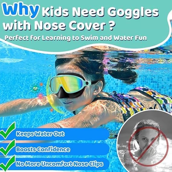 🏊♀️Last Day Buy 1 Get 1 Free🏊♀️-HD children's large frame waterproof and anti-fog swimming goggles - Image 9