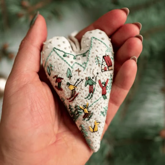 💖DIY Heart Shaped Hand Embroidered Christmas Ornament/Ornament Kit - Image 11