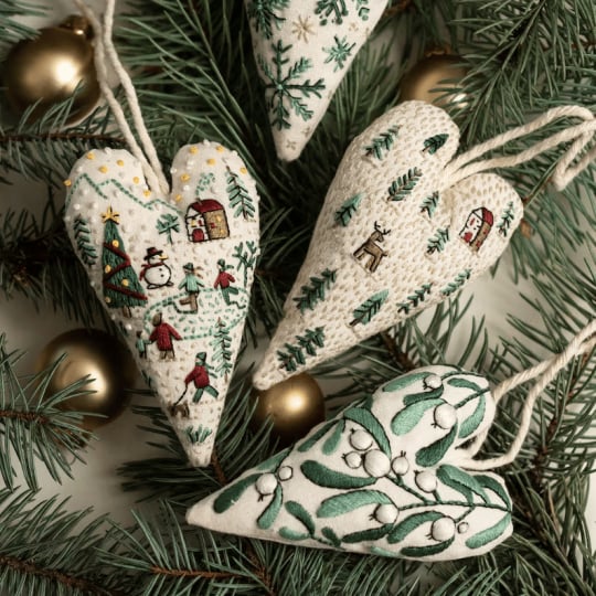 💖DIY Heart Shaped Hand Embroidered Christmas Ornament/Ornament Kit - Image 17
