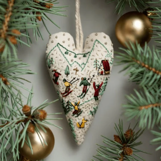 💖DIY Heart Shaped Hand Embroidered Christmas Ornament/Ornament Kit - Image 6