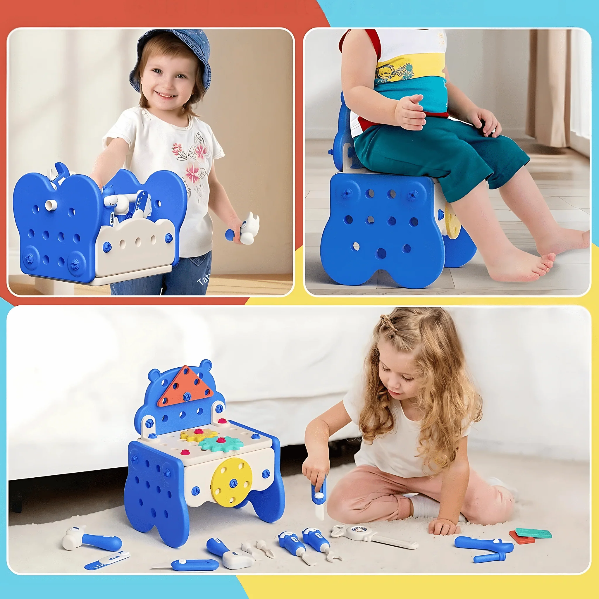 Hippo All-in-one Tool Hub DIY Montessori Tool Box Set - Image 13