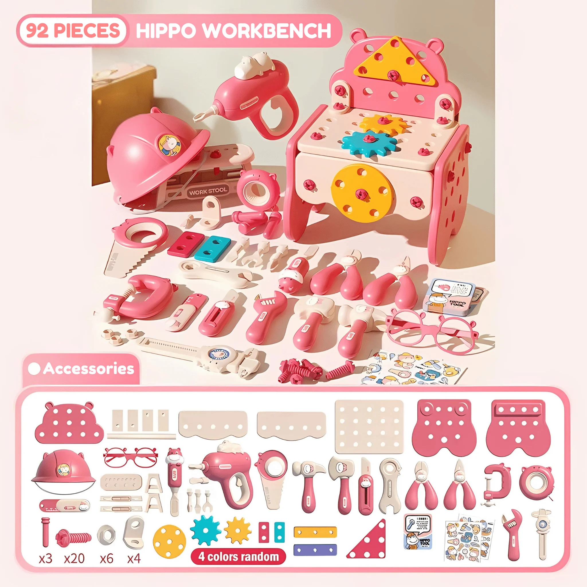 Hippo All-in-one Tool Hub DIY Montessori Tool Box Set - Image 18