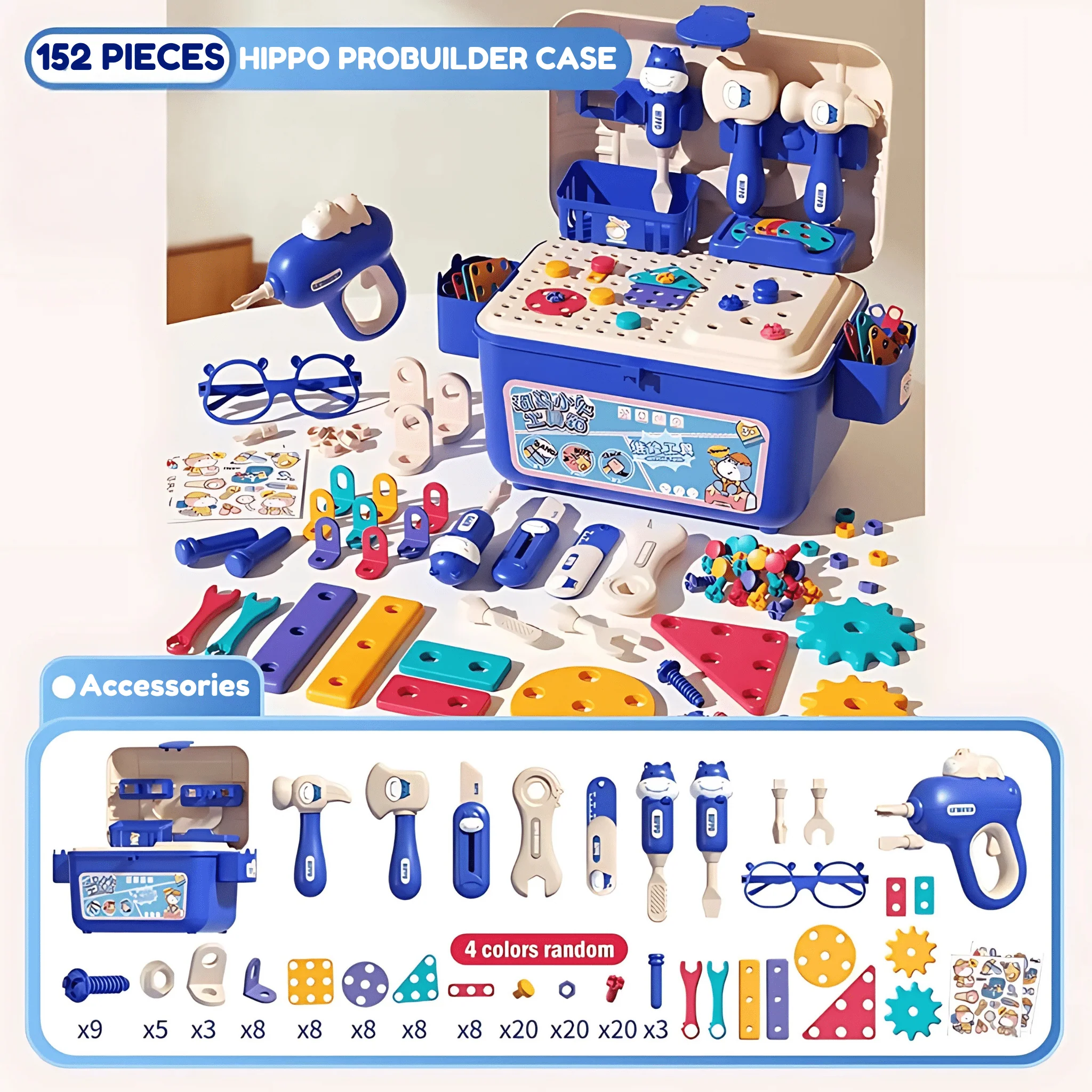 Hippo All-in-one Tool Hub DIY Montessori Tool Box Set - Image 19