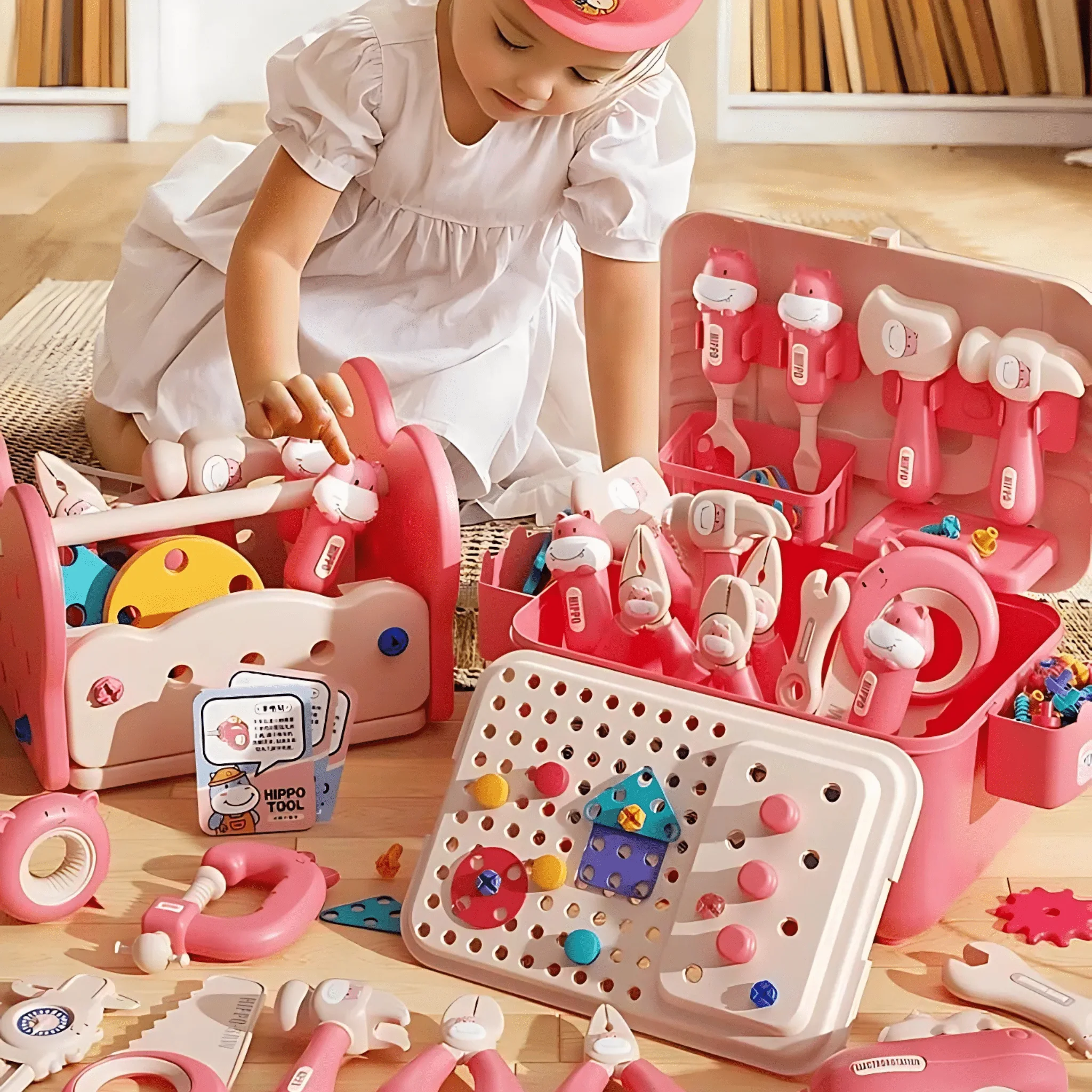 Hippo All-in-one Tool Hub DIY Montessori Tool Box Set - Image 2