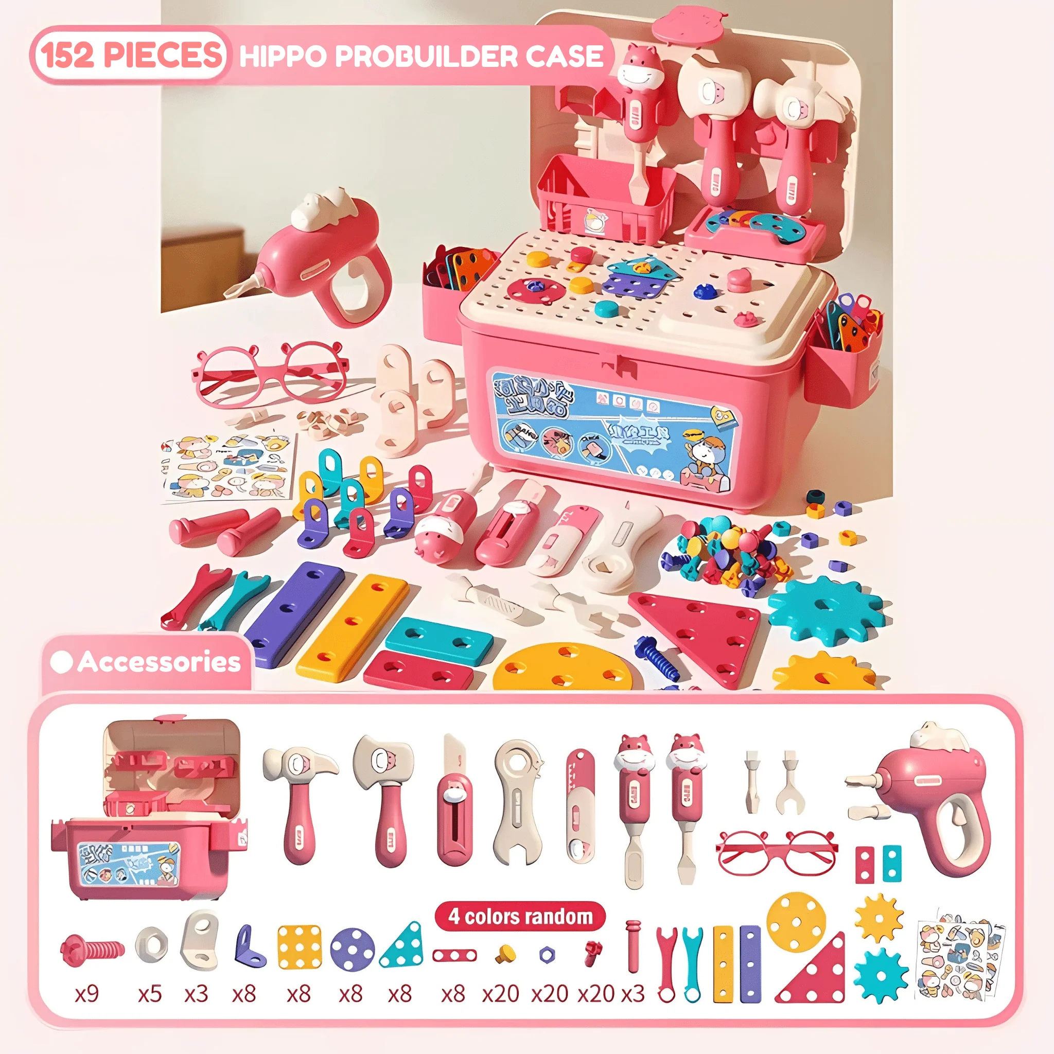 Hippo All-in-one Tool Hub DIY Montessori Tool Box Set - Image 20