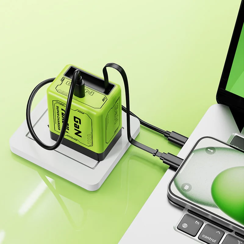 🔥W&O 2-in-1 GaN Compatible with 120W Fast Charger - Image 2