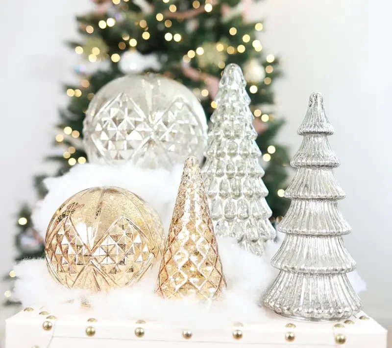 Tiktrove Collection Set of 5 Illuminated Mercury Trees - Image 3