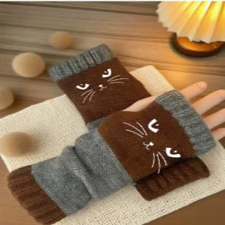 🎁🐱Knitted Fingerless Gloves🧶 - Image 12