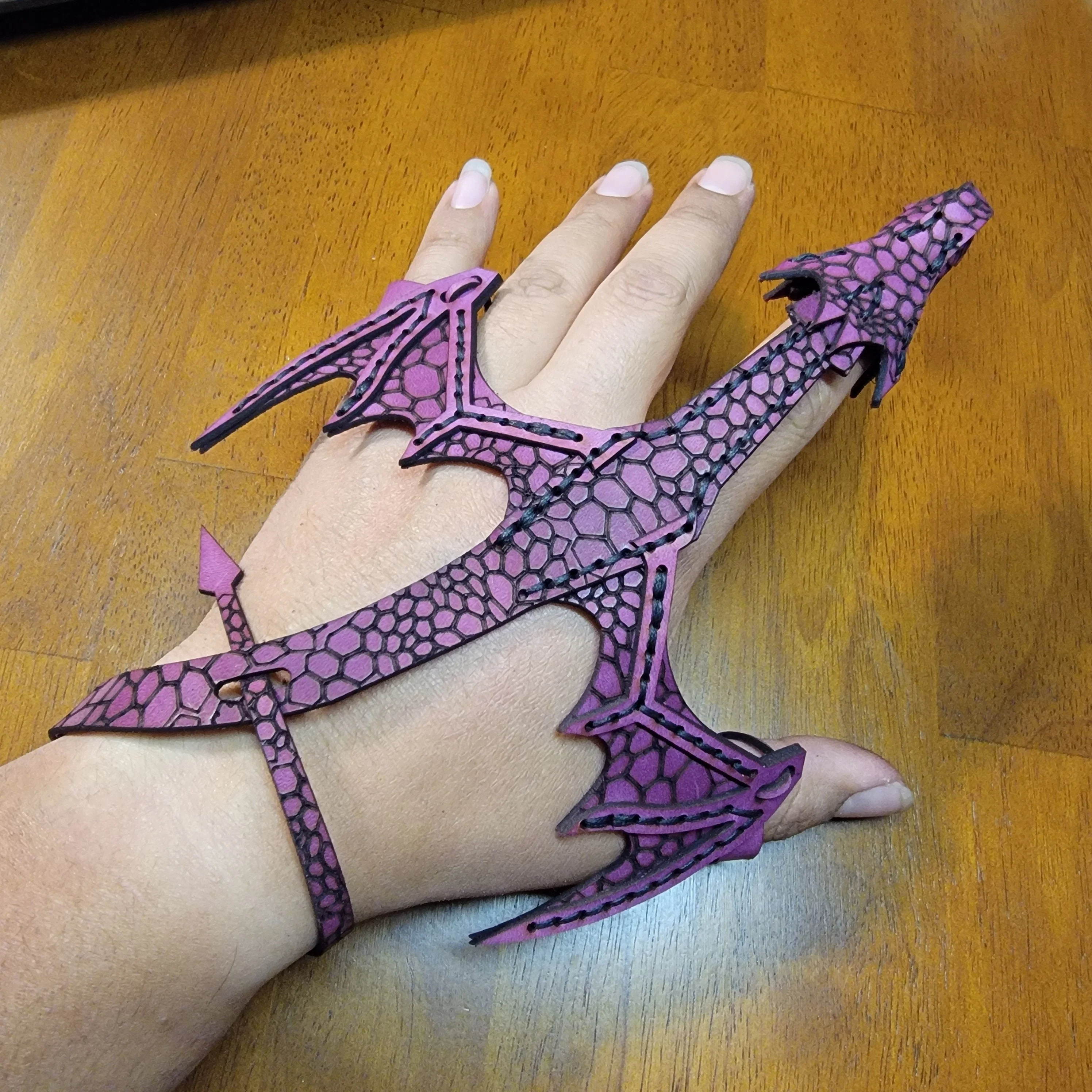 Leather Hand Dragon Cuff - Image 8