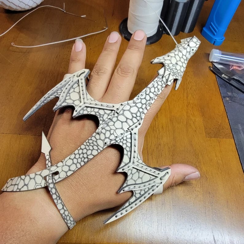 Leather Hand Dragon Cuff - Image 9