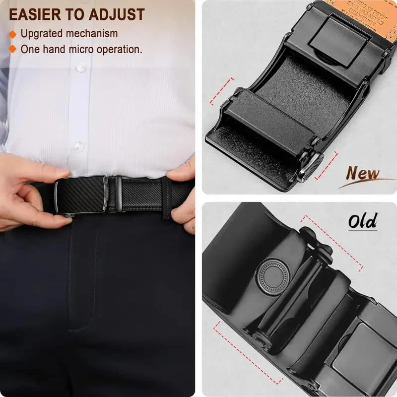 Leather Ratchet Belt With Adjustable Buckle - Image 2