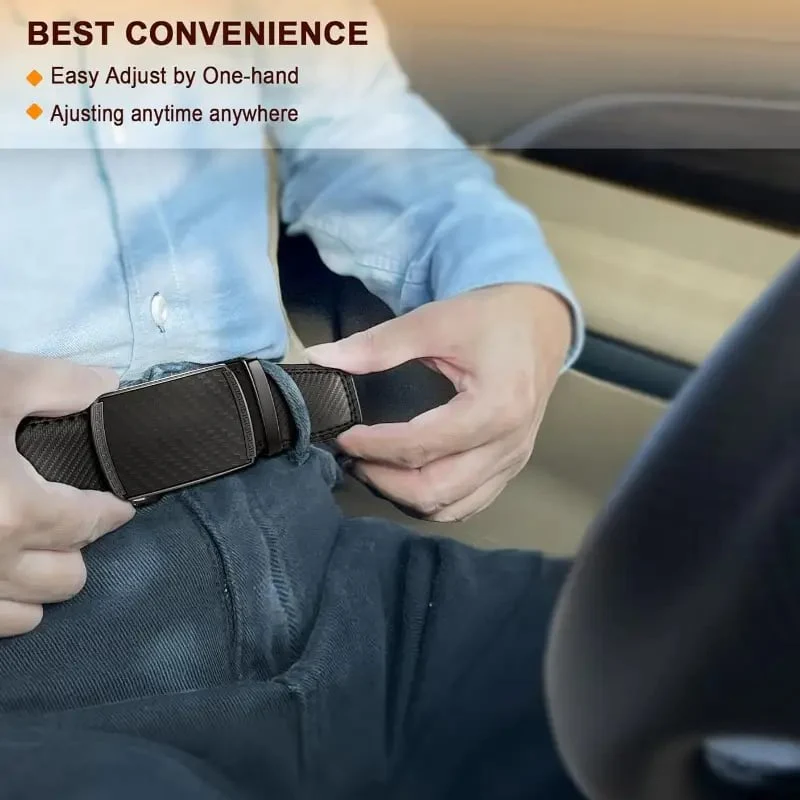 Leather Ratchet Belt With Adjustable Buckle - Image 4