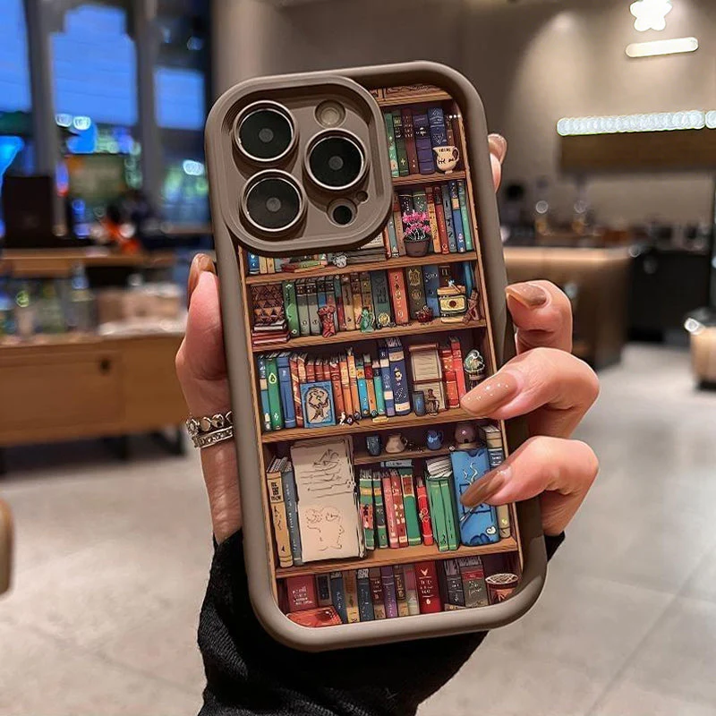 Cartoon Bookshelf Pattern Shockproof Non Slip Military-Grade Protective Silicone Cover - Image 10