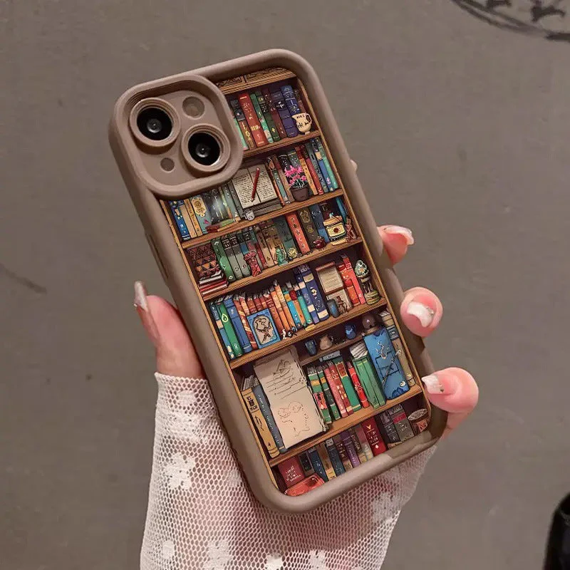 Cartoon Bookshelf Pattern Shockproof Non Slip Military-Grade Protective Silicone Cover - Image 7