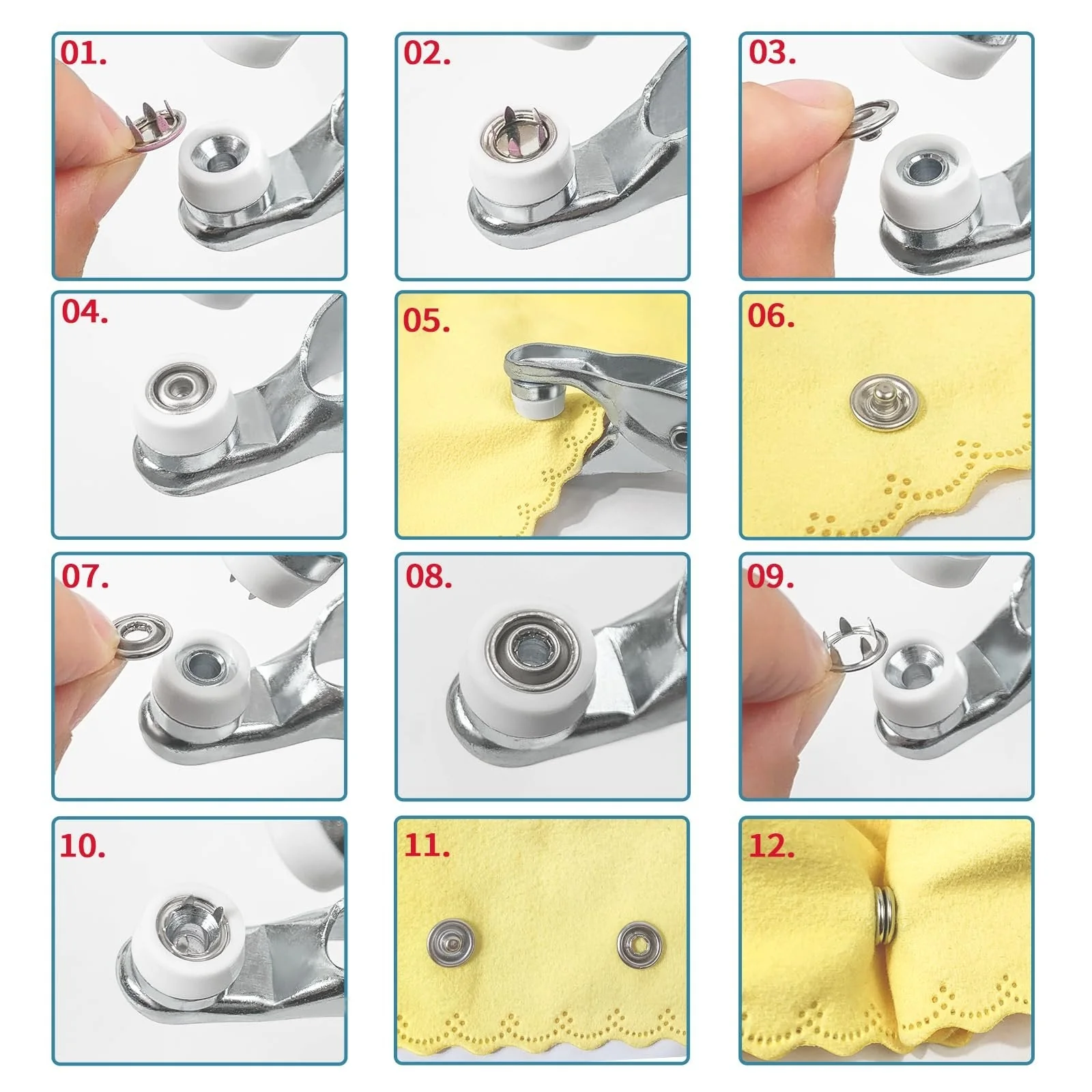 ✨100 pcs Invisible Colored Metal Buckle & Manual Pressure Pliers Kit - Image 10