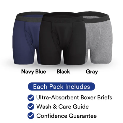 Tiktrove Men’s Ultra‑Absorbent Incontinence Boxer Briefs Set of 3 - Image 11