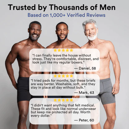 Tiktrove Men’s Ultra‑Absorbent Incontinence Boxer Briefs Set of 3 - Image 6