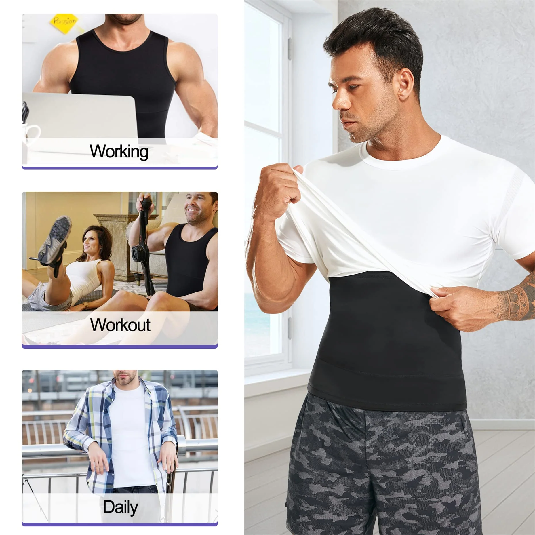 Men's Body Shaper Compression Workout T-shirt - Image 6