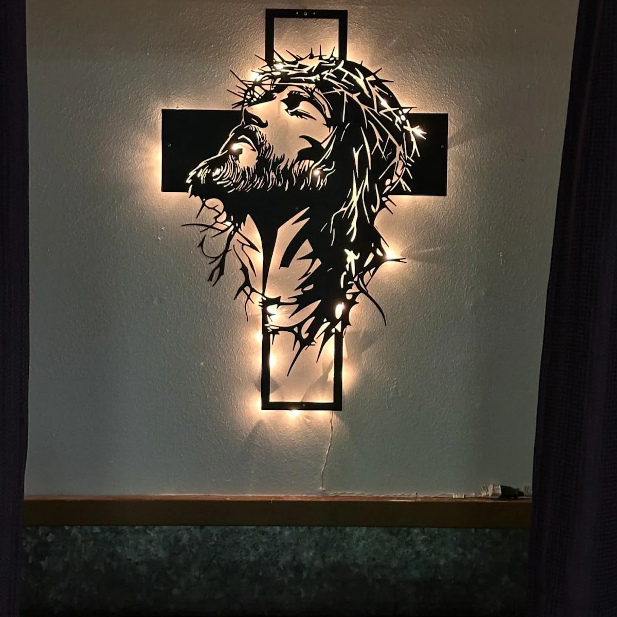 🎄✝️Metal Jesus and Cross Wall Art: Christian Home Decor - Image 2