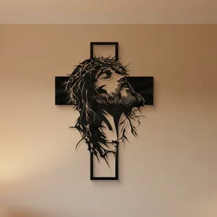 🎄✝️Metal Jesus and Cross Wall Art: Christian Home Decor - Image 3