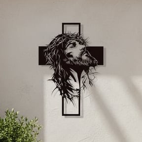 🎄✝️Metal Jesus and Cross Wall Art: Christian Home Decor - Image 4