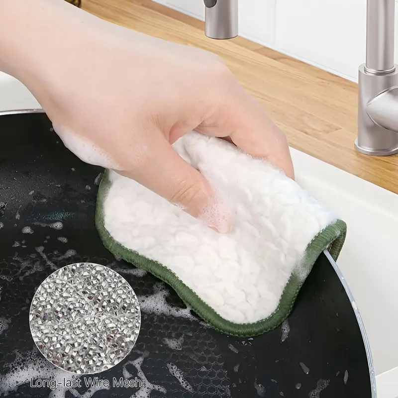 10 Pcs Multipurpose Wire Dishwashing Rags for Wet and Dry, Double Sided Wire Washing Cloth - Image 2